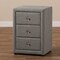 Baxton Studio Tessa Modern Grey Upholstered 3-Drawer Nightstand 147-8161 - alternate 6